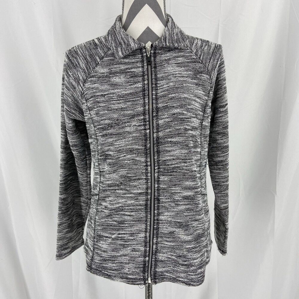 Weekends by Chico's Full Zip Sweater Top Women's Size 0 Gray Jacket
